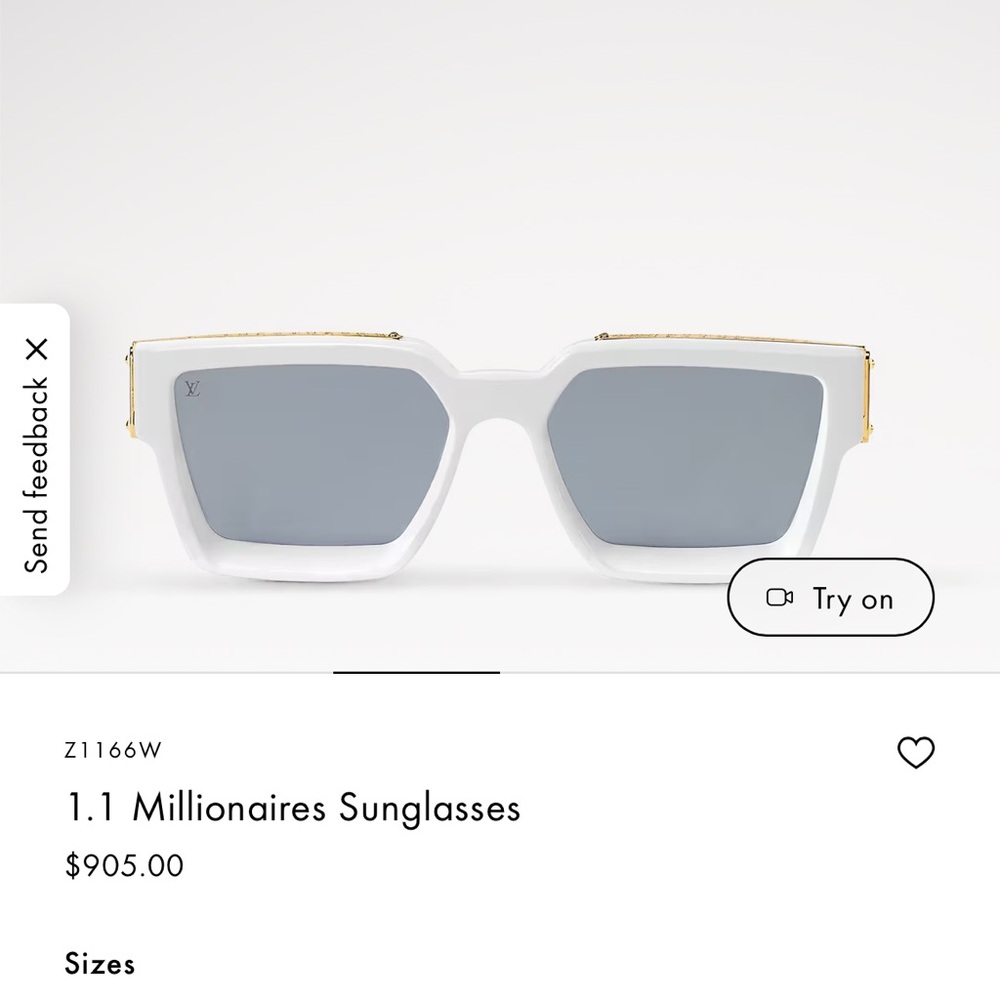 Louis Vuitton White 1.1 Millionaires Sunglasses - Picture 9 of 12